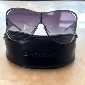 Givenchy shield sunglasses with white temples